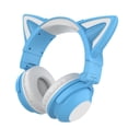 thumbnail image 1 of Cat Ear Auriculares inalámbricos Bluetooth Auriculares estéreo Auriculares Azul, 1 of 8