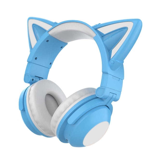 Cat Ear Auriculares inalámbricos Bluetooth Auriculares estéreo Auriculares Azul