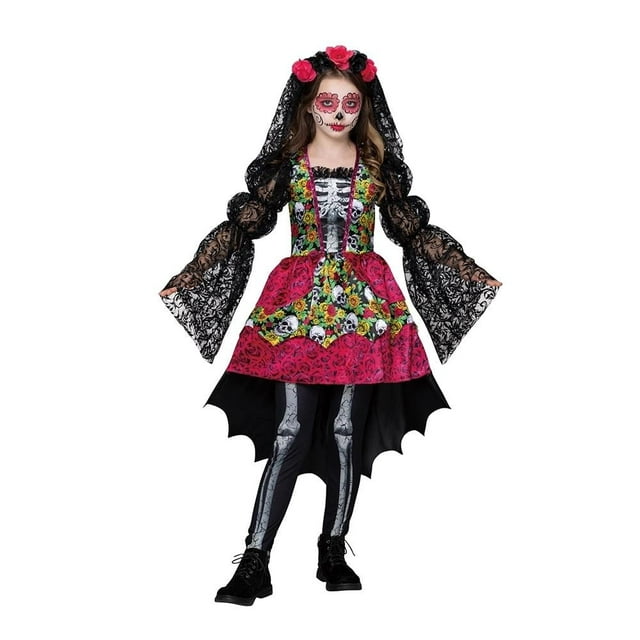Disfraz Way to Celebrate Set de Día de Muertos para Niñas L