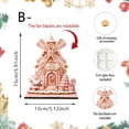 thumbnail image 3 of syligr Wooden Christmas House Ornament, Gingerbread Windmill House Christmas Tabletop Decoration for Mantel Shelf, Holiday Home Decor for Office, Party Gift, 6Inch, Pink, 3 of 7