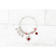 Women's Love Heart Charmed Bracelet Made With Precision Cut Crystals By Pink Box