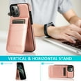 thumbnail image 6 of Dteck Case for iPhone 13 Pro Max 6.7-inch,Shockproof Card Holder Wallet Leather Hybrid Rubber Back Phone Kickstand Cover for iPhone 13 Pro Max,Rosegold, 6 of 7
