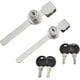 thumbnail image 1 of Cerradura de seguridad para vitrina, cerradura de puerta de vidrio de aleación de zinc para gabinetes minoristas, acabado cromado, llaves iguales, fácil instalación, tornillo ajustable, se adapta a, 1 of 5