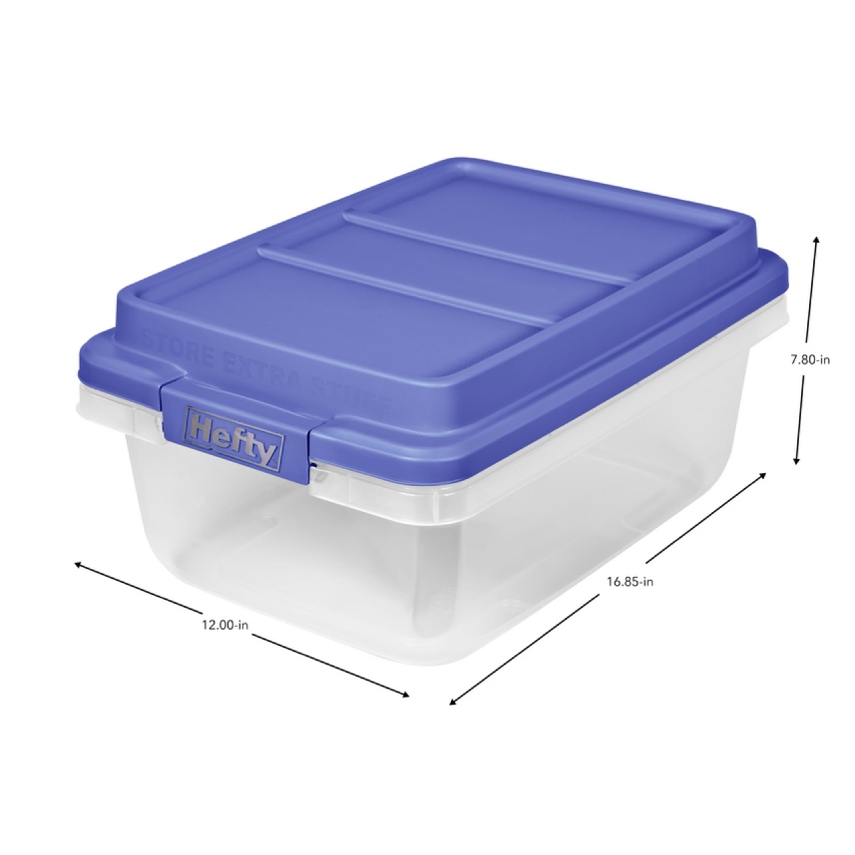  Hefty Clear Plastic Bin with Smoke Blue Lid (8 Pack