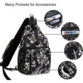 thumbnail image 4 of Mosiso Sling Backpack for Women Men, Chest Crossbody Shoulder Bag with USB Charging Port for Travel Hiking Walking Biking Cycling, Wildflower Bouquet, 4 of 7