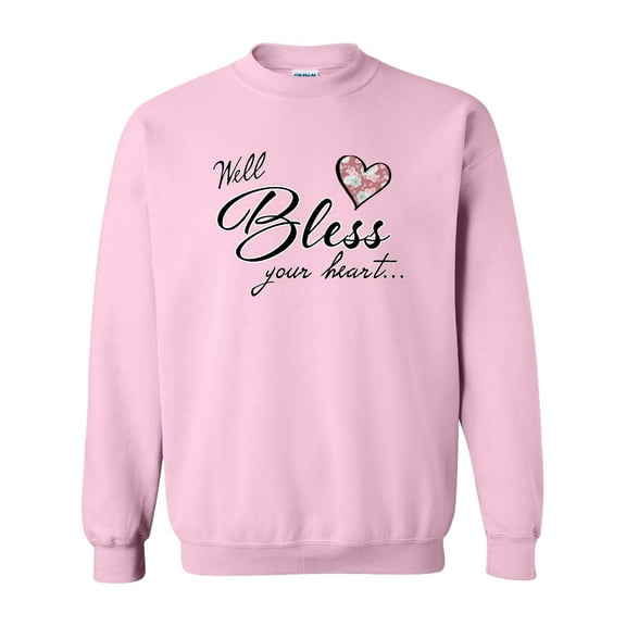 Inktastic Well Bless Your Heart with Floral Print Adult Sweatshirt