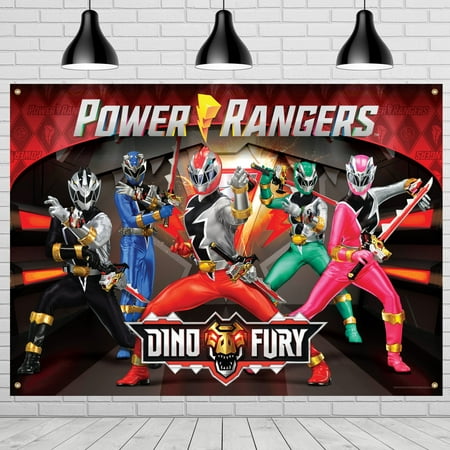 Image of Power Rangers Birthday Backdrop - Power Rangers Party Supplies