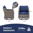 thumbnail image 6 of Bellefurn Outdoor Swivel Rocker Chairs Set of 2 with Table,Patio Wicker Swivel Glider Chairs High Back Patio Outdoor Rocking Chairs Patio Furniture Set for Porch Deck Backyard Garden, 6 of 10