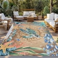 thumbnail image 2 of Sea Turtle Coastal Outdoor Rug for Patio/Deck/Porch, Non-Slip Large Area Rug 4 x 6 Ft, Summer Nautical Starfish Coral Brown Anchor Indoor Outdoor Rugs Washable Area Rugs, Camping Rug Carpet Runner, 2 of 8