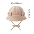 thumbnail image 2 of Paiwinds Baby Sun Hat for 0-3 Years, Cotton Muslin Bucket Hat with Bear Ears, Breathable & Comfortable Toddler Fisherman Cap for Boys & Girls, Solid Color Sun Protection Hat for Outdoor Play, 2 of 8