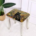 thumbnail image 6 of FOR U DESIGNS Cat Flower Pattern Stool Covers Rectangle 2 pcs Anti-Slip Pub Counter Bar Stool Covers Comfortable Vanity Stool Cover Height Bar Stools Slipcovers, 6 of 9