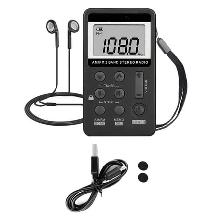 Portable AM/FM Pocket Radio Mini Walkman Digital LCD Screen with 3.5mm Earphone TAPDRA Spare Part