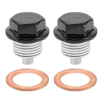 Unique Bargains Universal Oil Drain Plug Anti Leakage Oil Pan Drain Bolt Screw Thread Repair Aluminum Copper 2 Set with Gasket Black White Magnetic M16x1.5