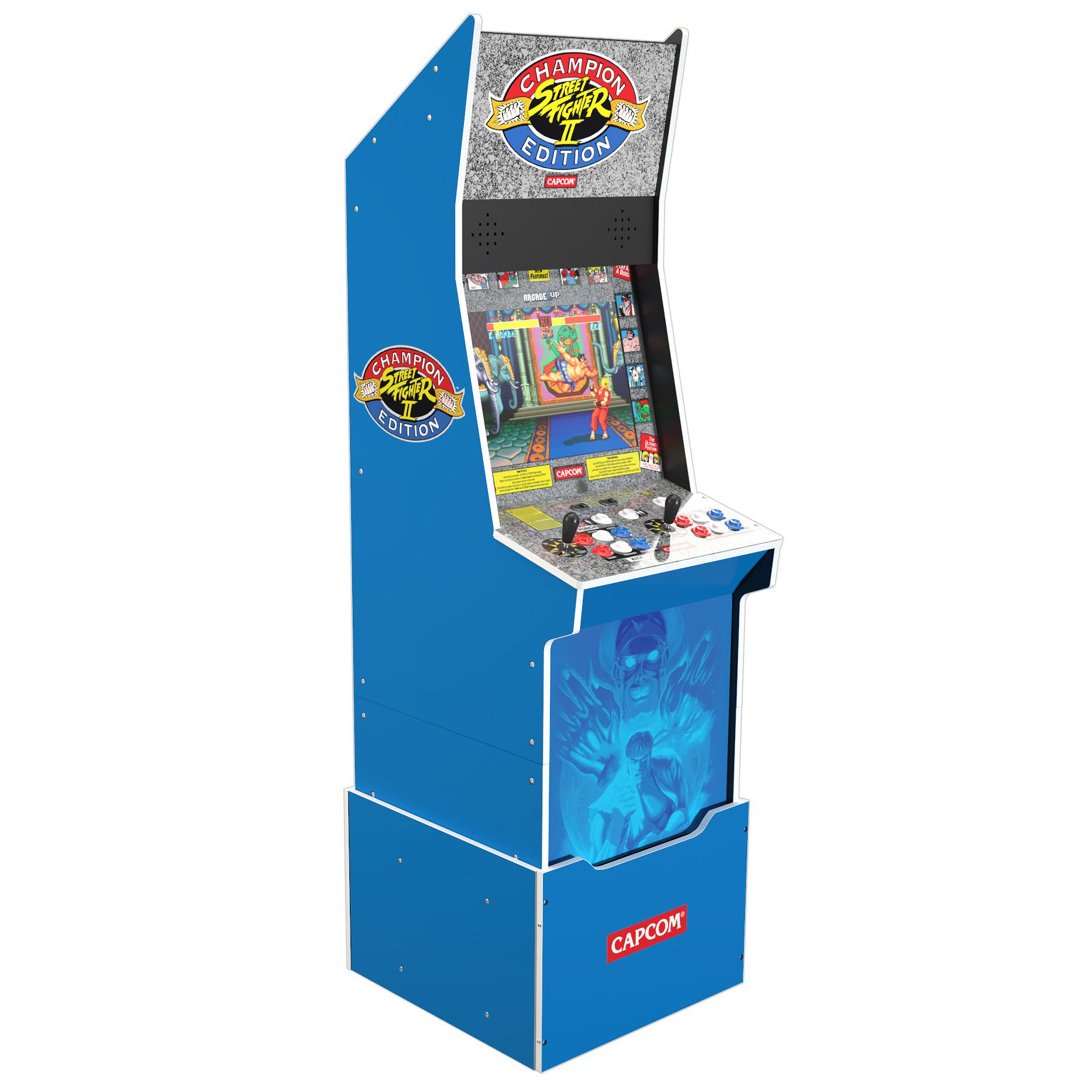 Arcade1Up Street Fighter II Champion Edition Big Blue Arcade Machine with Stool - image 2 of 8