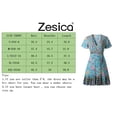 thumbnail image 4 of Women’s Summer Wrap V Neck Bohemian Floral Print Ruffle Swing A Line Beach Mini Dress, 4 of 7