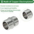 thumbnail image 3 of Accesorios de tubería de cobre electrochapado Unique Bargains 3/4" Macho acoplamiento roscado doble macho 1.37" 2 Pcs, 3 of 7