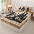thumbnail image 2 of catabedysis Rustic Camping Zipper Full Size Comforter Sets with Fitted Sheet and 2 Pillowcases,Tent Silhouette Print Zipper Bedding Set For Boys,Multicolor,Reversible,4-Piece, 2 of 7