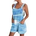 thumbnail image 2 of GZWYHT Jumpsuits for Women Overalls for Women Women's Workwear Shorts Fashionable Sleeveless Holiday Jumpsuit Rompers for Women Womens Rompers for Summer Sky Blue 3XL, 2 of 7
