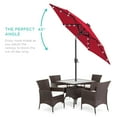 thumbnail image 2 of Best Choice Products 7.5ft Outdoor Solar Patio Umbrella for Deck, Pool w/ Tilt, Crank, LED Lights - Red, 2 of 7