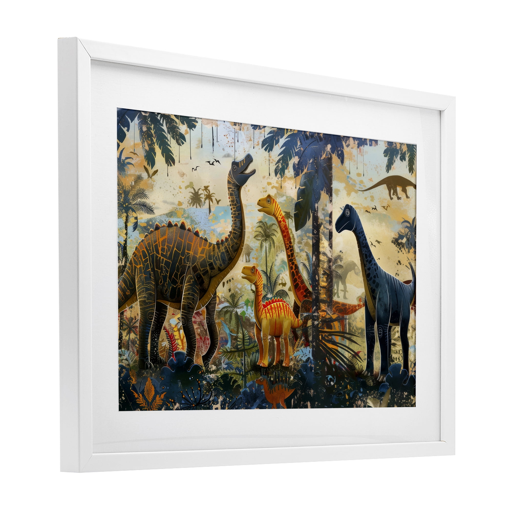 Stupell Industries Jurassic Journey in Nature White Framed Print Under Glass, design by Lazar Studio