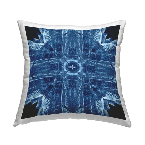 Stupell Industries Navy Blue Geometric Shapes Decorative Printed Throw Pillow Design by El Perkin.