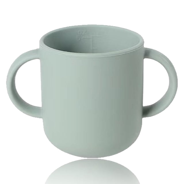 Tazas de silicona para beber de forma independiente para bebés y niños pequeños, suministros de destete LED para bebés, taza abierta suave para bebés
