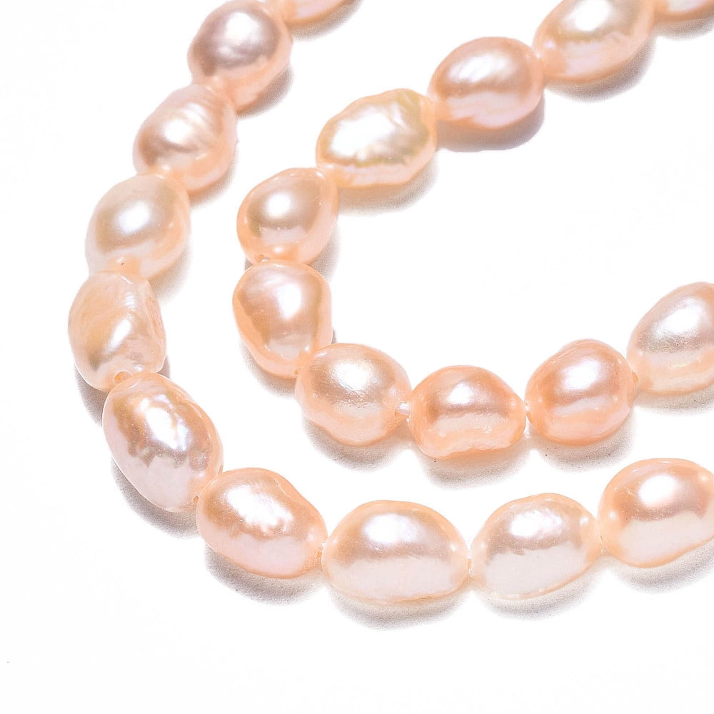 2strands Natural Cultured Freshwater Pearl Beads Strands Two Sides Polished Wheat 6~9x5~6x5~6mm Hole 0.6mm about 49~50pcs/strand 14.17 inch~14.57 inch