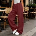 thumbnail image 4 of YODETEY Women's High Waist Drawstring Baggy Wide Leg Sweatpants,Women’s Wine,Size S-3XL, 4 of 8