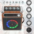 thumbnail image 5 of JAUYXIAN Altavoz Bluetooth con dos micrófonos inalámbricos, altavoz exterior con subwoofer/Tweeter, sistema de altavoces PA portátil con control remoto, luces Discol, FM, REC para el hogar, fiesta, 5 of 5