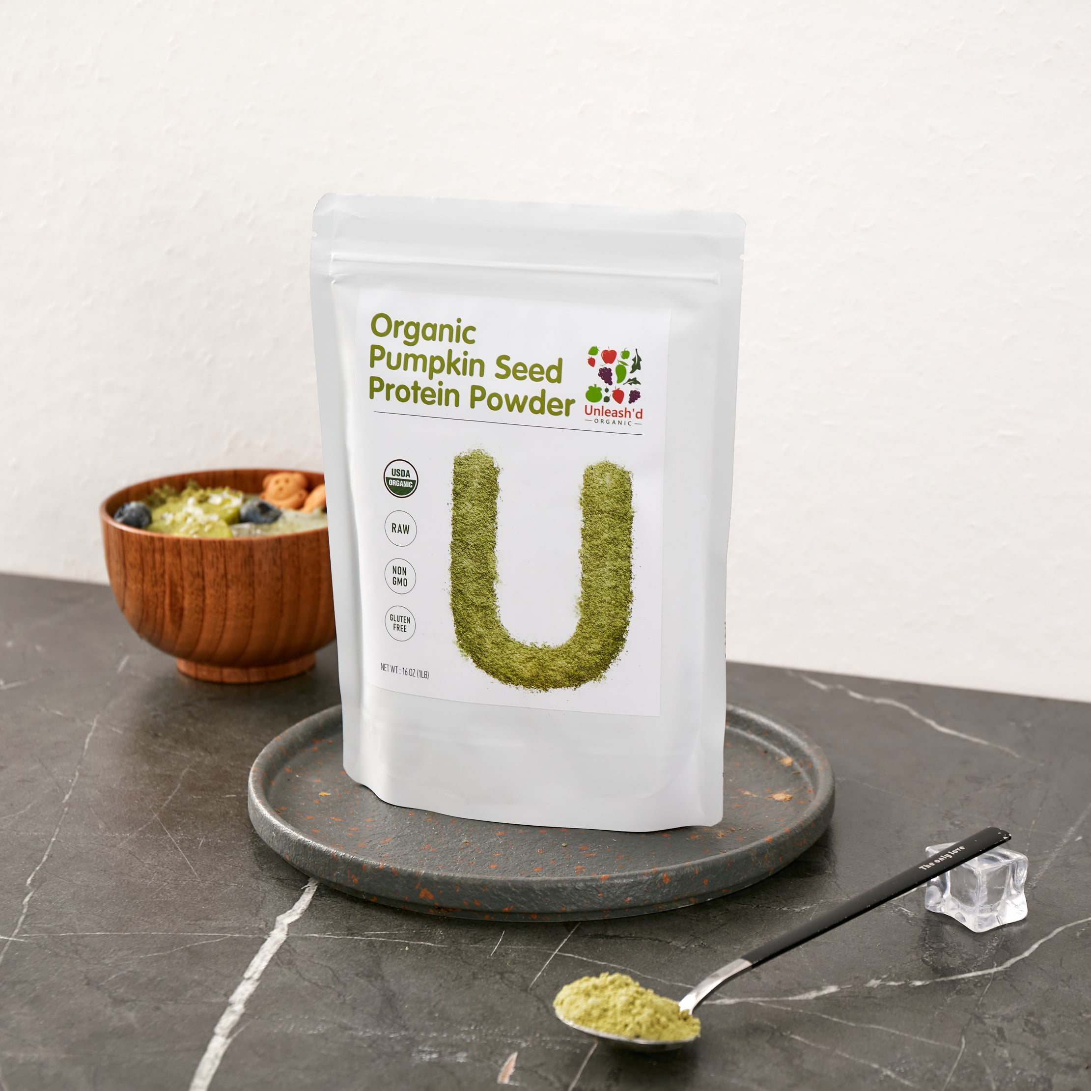 Organic Pumpkin Seed Protein Powder 1 Pound, 19 Grams Organic Plant Based Protein Powder Without Artificial Sweeteners, Non-GMO, Vegan, Gluten Free