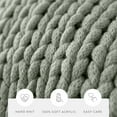 thumbnail image 4 of Eucalyptus Chunky Knit Throw Blanket, One Size, by Noble Linens, 4 of 7