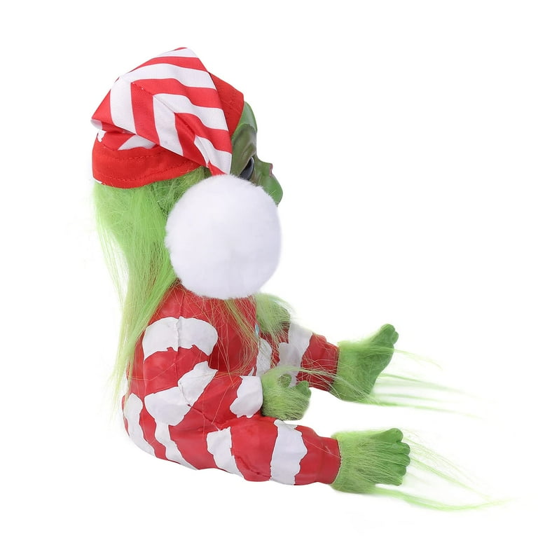 Christmas Plush Doll Hairy Grinch Baby with Removable Santa