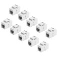 thumbnail image 1 of 10pcs Rj45 Connector Cat6 Extension Coupler Ethernet Network Lan 6 Coupler Jacks Extend Adapter,whi, 1 of 5