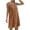 Coffee, variant on Womens Dresses Summer New Solid Color Loose and Comfortable Casual Strap Dress with Hanging Strap Round Neck,Sizes S-3XL