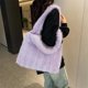 thumbnail image 4 of Bolso Mano Hombro Mujer Felpa Color Sólido para El Viajes Compras, 4 of 8