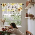 thumbnail image 6 of Sunflowers Curtain Valances for Windows, Summer Eucalyptus Leaves Honey Bee Linen Texture Rod Pocket Valance Window Treatments Short Curtains for Kitchen Bathroom Living Room, 6 of 6