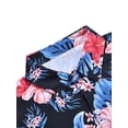 thumbnail image 5 of JYYYBF Men's 2 Pcs Beach Set Leaves/Flower Print Short Sleeve Holiday Hawaii Shirts Tops Casual Elastic Waist Shorts Summer Outfits, 5 of 6