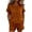 shorts set 54#Brown, variant on Womens Shorts Set Casual 2 Piece Outfit Short Sleeve Round Neck Top and Shorts Solid Color Breathable Soft Blend Summer Clothing Sets