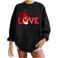 thumbnail image 1 of RKSTN Chandail en Molleton de la Saint-Valentin pour Femmes Surdimensionné Mode Décontractée Manches Longues Col Rond Chandail en Molleton Grande Taille Imprimé Cœur d'Amour Couleur Unie, 1 of 9
