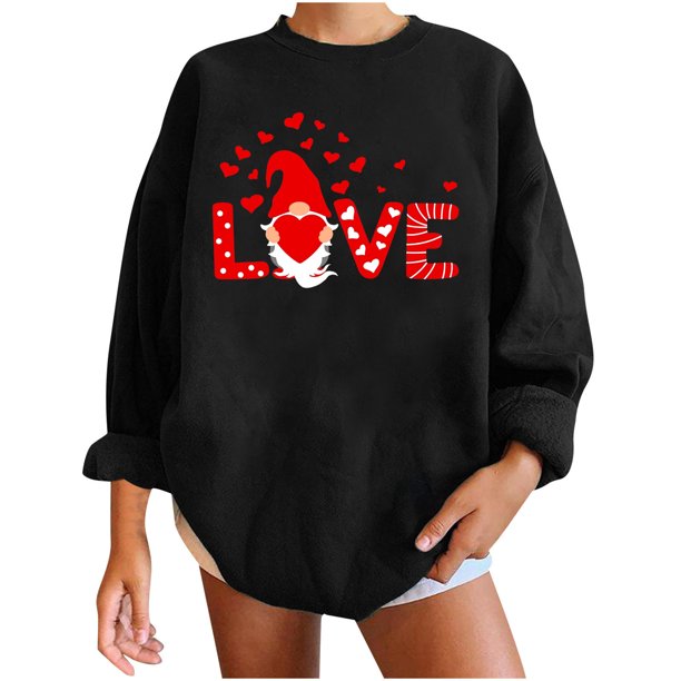 Día de San Valentín moda mujer Casual manga larga impreso señoras ...