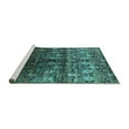 thumbnail image 2 of Ahgly Company Machine Washable Indoor Rectangle Oriental Turquoise Blue Industrial Area Rugs, 6' x 9', 2 of 4