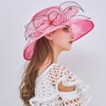 thumbnail image 3 of Versión coreana de verano de sombrero para el sol de malla con flores, sombrero para el sol de playa, sombrero de organza para mujer, 3 of 5