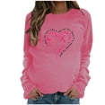 thumbnail image 3 of Jinhomg Fight Cancer Awareness T-Shirt for Women Novelty Pink Ribbon Heart Graphic Tops Fall Lightweight Long Sleeve Drop Shoulder Tees Dressy Casual Holiday Blouse Spring Saving Hot Pink S, 3 of 5