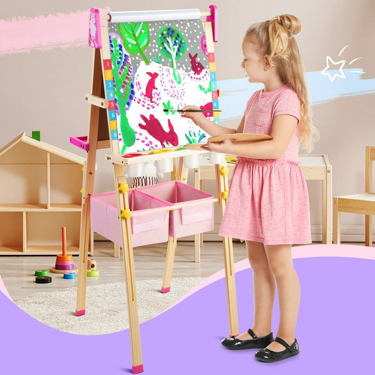 Keenstone Unicorn Art Easel for Kids, Learning-Toy for 3,4,5,6,7,8 Years  Old Boy&Girls, Wooden Chalkboard&Magnetic Whiteboard&Painting Paper Stand,  Gift&Art Supplies for Toddler 