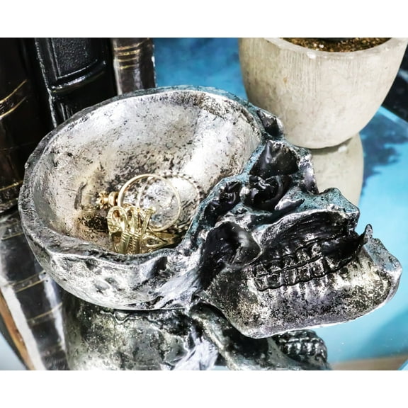 Gothic Damned Overlord Half Skull Fissure Jewelry Coin Trinket Dish Tray Ashtray
