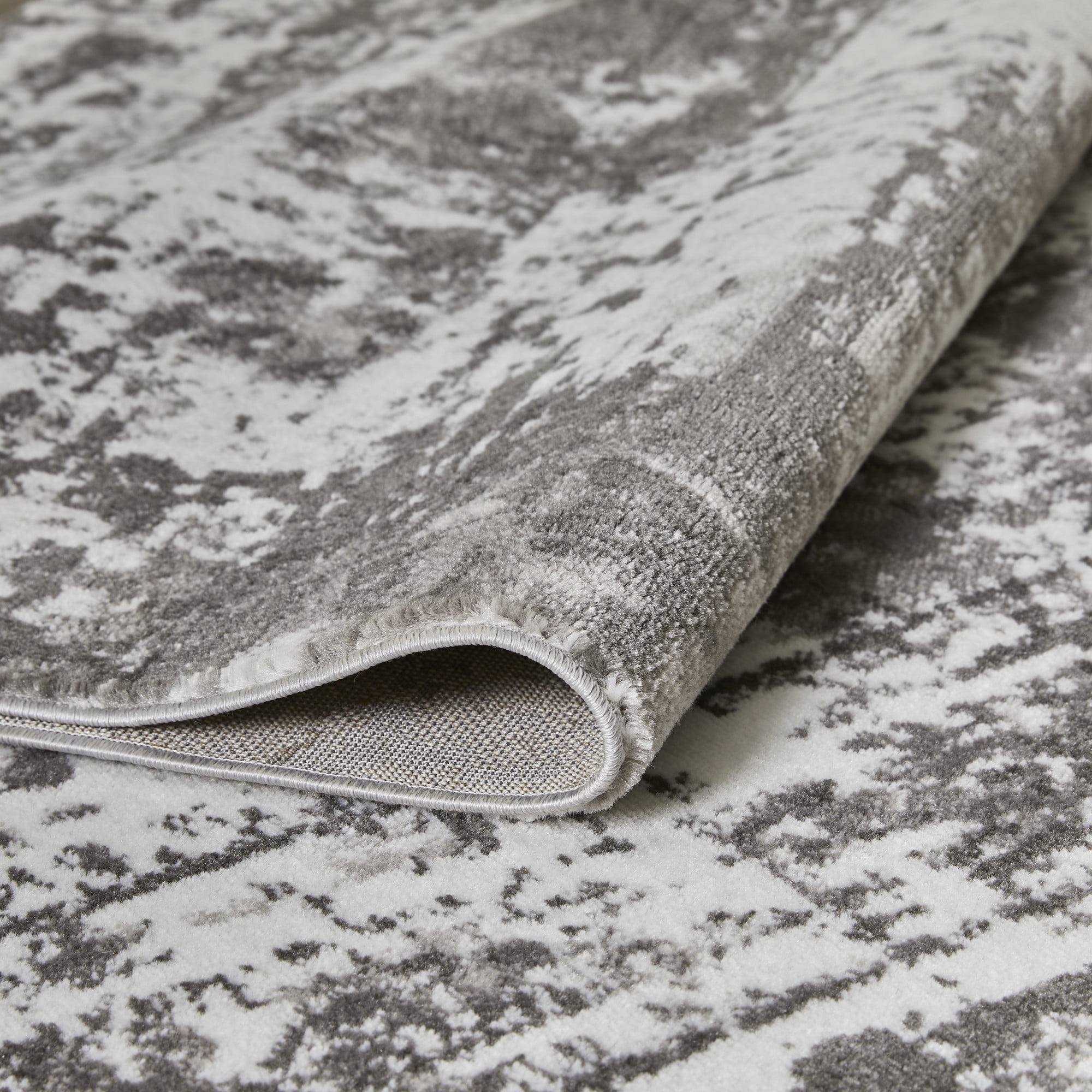 Loomaknoti Rhane Vailin 4' x 6' Gray Abstract Indoor Area Rug