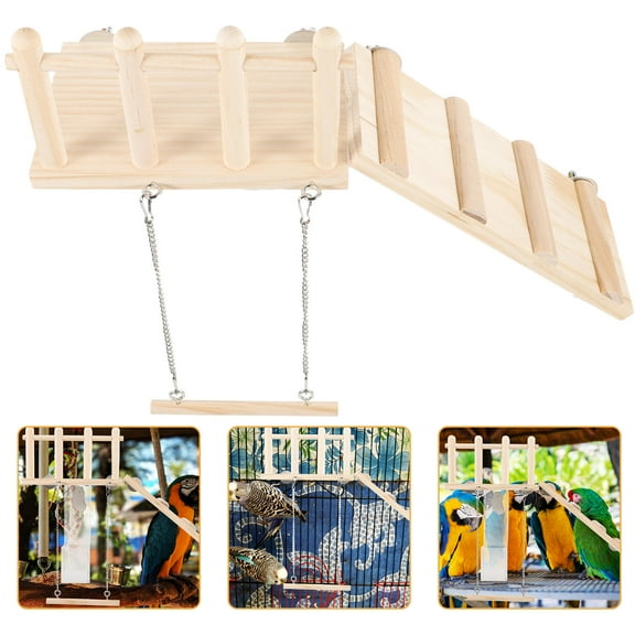 LITINKIMI Bird Ladder 1Pack for Parrots with Wooden and Metal for 40.00X25.00X12.00cm