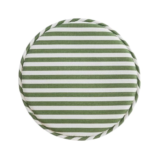 Ounissouiy Cojín de asiento con correas antideslizante para silla, alfombrilla para taburete, transpirable, cómodo para niños, sala de estar, Decoración del hogar Verde Blanco/Ancho Diámetro 33cm