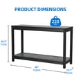 thumbnail image 2 of Dextrus 48in Wood Outdoor Console Table with Storage Shelves, Side End Table for Living Room, Entrance, Hallway, Entryway - Black, 2 of 7