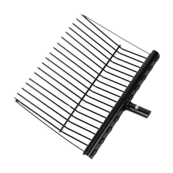 Ximing Metal Manure Fork Head Replacement Grass and Hay Horse Manure Rake Black Sturdy Garden Tool with Angled Tines Pitch Fork Head